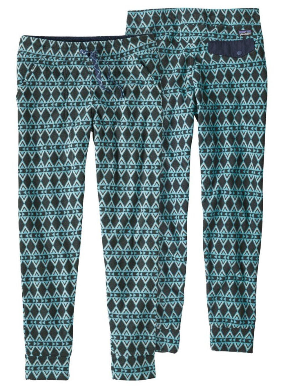 Patagonia Snap-T Fleece Jogger Pants Geometric Blue Black White Size S